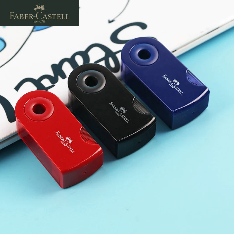 Faber-castell – Mini taille-crayon à commande manuelle, 1 pièce, 1827, rouleaux simples/doubles, Push-Pull, taille-crayon pour fournitures scolaires