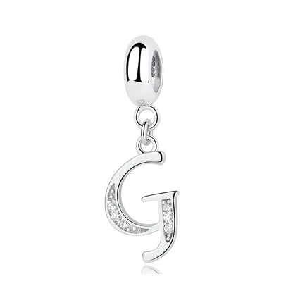 925 argent Sterling breloque perle Vintage Alphabet A-Z lettre pendentif breloques ajustement marque Bracelets colliers femmes bijoux à bricoler soi-même