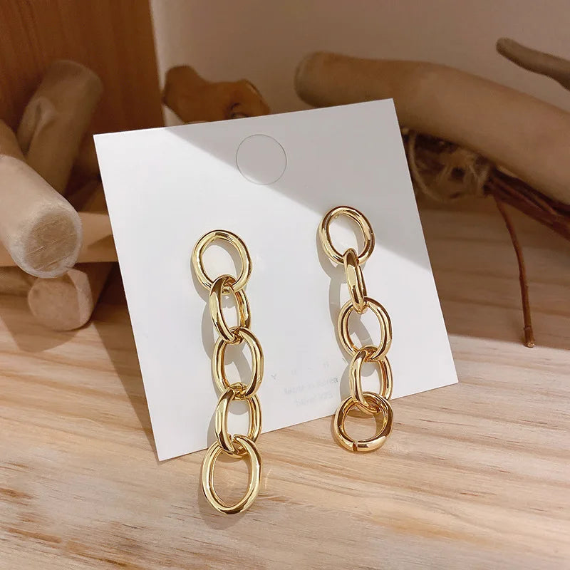 Boucles d'oreilles JODstressen métal multicouches pour femmes, déclaration, document en or,