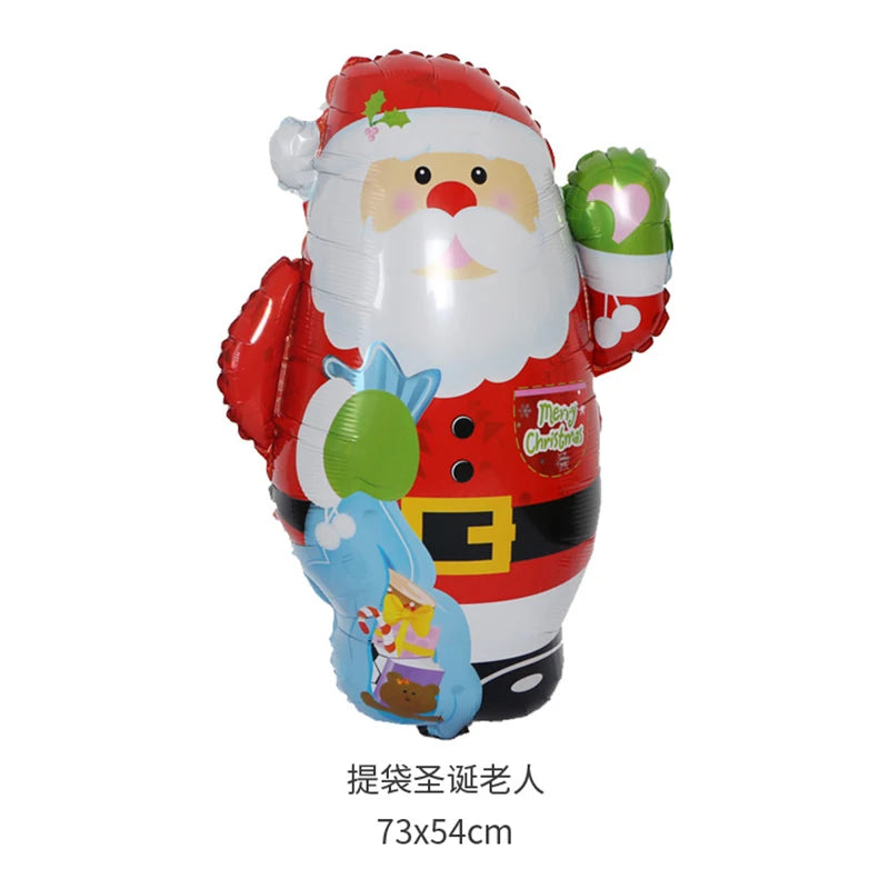 Ballons de décoration joyeux noël, joyeux nouvel an, bonhomme de neige, en aluminium