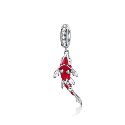 Bamoer 925 argent Sterling émail rouge poisson
