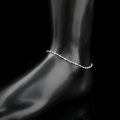 Chaîne de cheville en perles pour femmes, petit mètre, en argent Sterling 925, Grain d'olive, bijoux de pied, cadeau, nouvelle mode