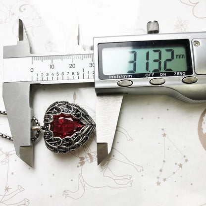 Collier avec pendentif en forme de cœur à ailes rouges, chaîne à maillons de marque, bijoux à la mode, Style européen, argent sterling 925, cadeau pour femmes