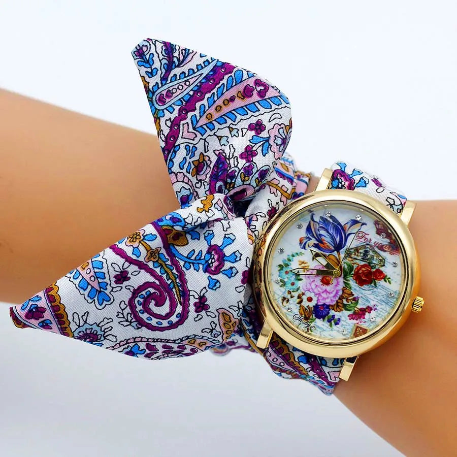 Shsby-Montre-bracelet en tissu de haute qualité pour femme, nouveau design, avec grille papillon