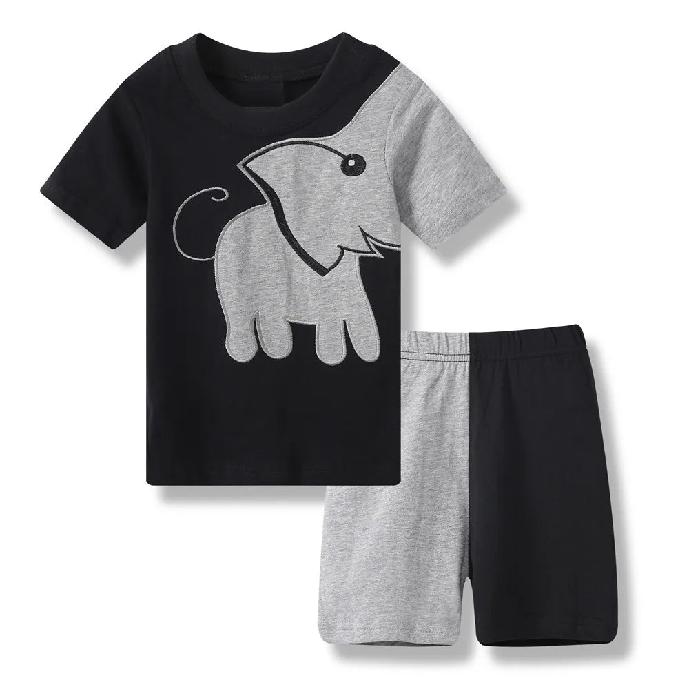 Ensemble de Vêtements 100% Coton pour Bébé Garçon de 2, 3, 4, 5, 6, 7 Ans, T-shirt et Pantalon en Forme de Crocodile Vert
