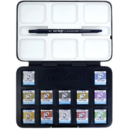 Van Gogh – ensemble de peintures à l'aquarelle, série de couleurs métalliques roses et violettes, fournitures d'art, fournitures scolaires