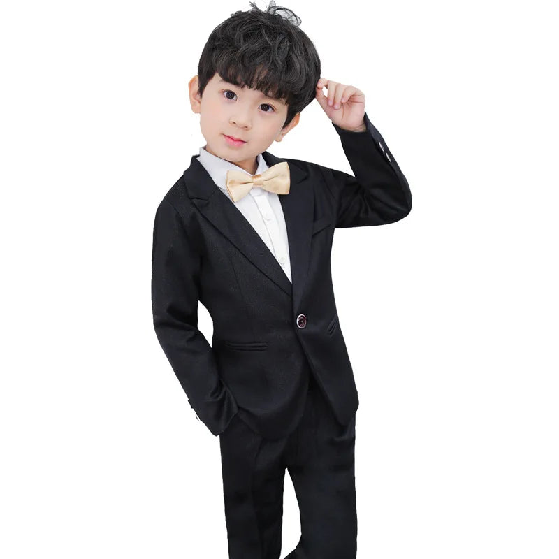 Robe d'uniforme scolaire pour garçons, olympiques d'anniversaire formels pour mariages, pantalons blazer, ensembles de vêtements pour enfants, fête de gentleman, 2 pièces, F64