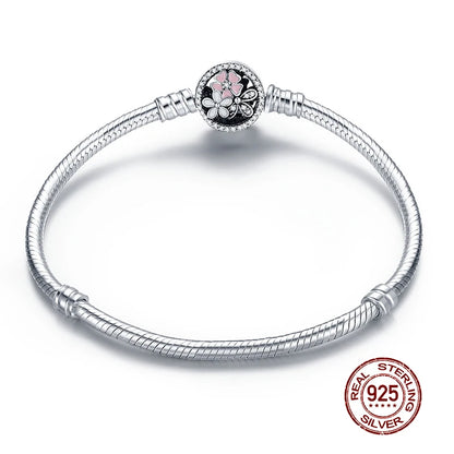 Luxe 100% argent Sterling 925 Original 3 Styles chaîne Bracelet Bracelet pour femmes ajustement bricolage breloque perle authentique bijoux fins cadeau
