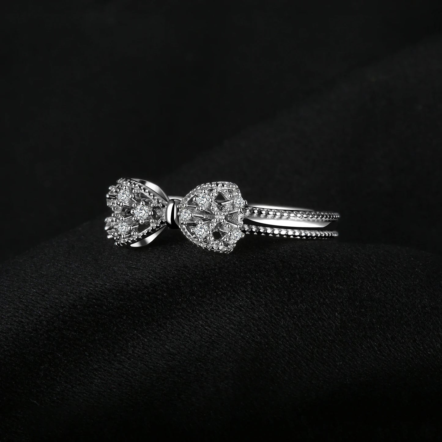 JewelpopPalace-Bague en argent regardé 925 avec nœud papillon pour femme, cubique, contre-indiqué, cadeau de bijoux à la mode