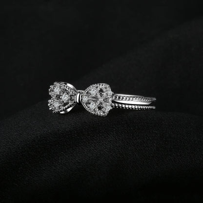 JewelpopPalace-Bague en argent regardé 925 avec nœud papillon pour femme, cubique, contre-indiqué, cadeau de bijoux à la mode