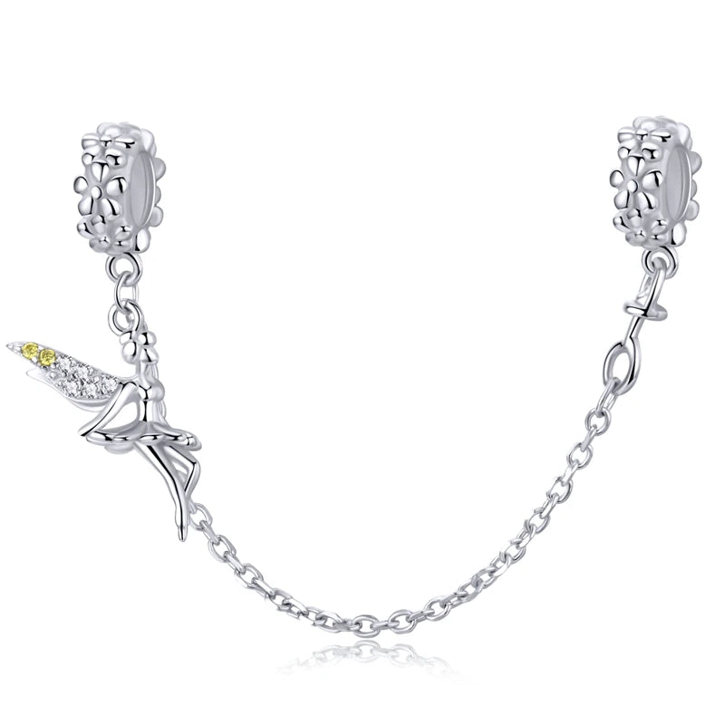 Meilleure vente 100% argent Sterling 925 la clé de coeur silicone sécurité chaîne breloque Wostu Original perles Bracelet bijoux CQC606