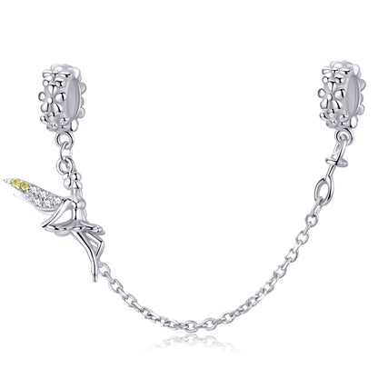 Meilleure vente 100% argent Sterling 925 la clé de coeur silicone sécurité chaîne breloque Wostu Original perles Bracelet bijoux CQC606