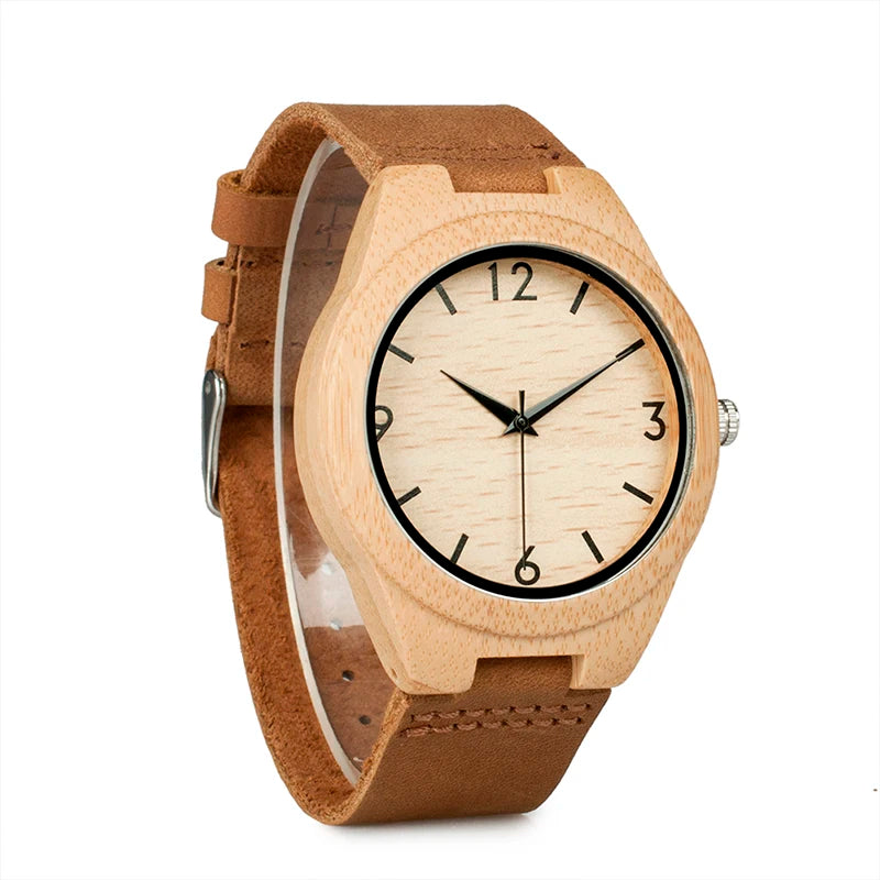 BOBOBIRD-Montre à quartz en bois pour hommes et femmes, bracelet en bois de marque supérieure,