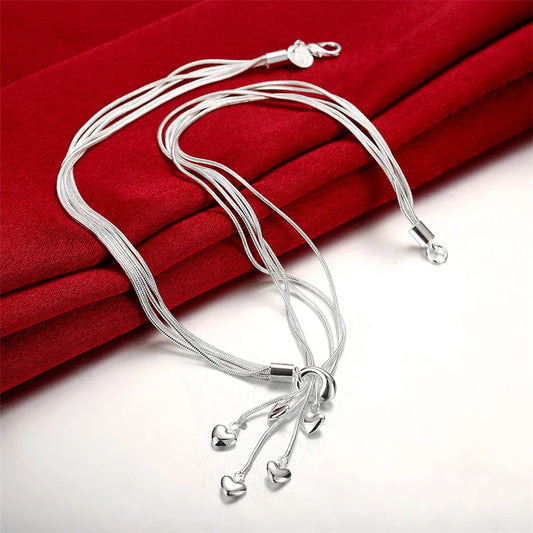 Prix usine ensembles bijoux 925 couleur argent collier Bracelet coeur bijoux ensembles collier Bracelet boucle d'oreille