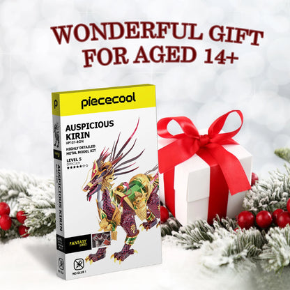 Piececool-Analyste de construction de modèles de puzzle en métal 3D, jouet de puzzle Kirin de bon augure, cadeaux de Noël et d'anniversaire pour adultes