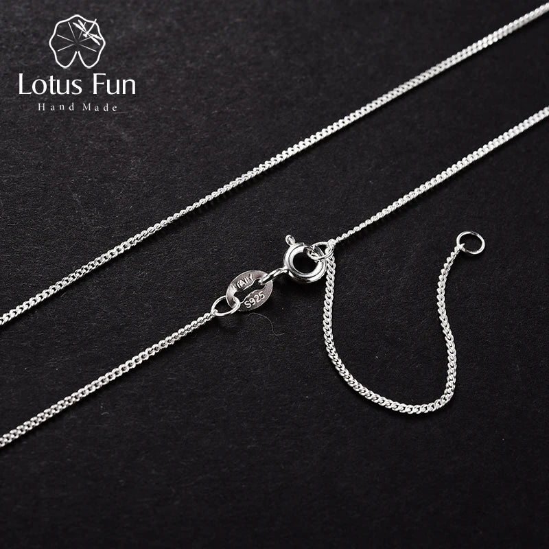 Lotus Fun – collier en argent Sterling 925 véritable, bijoux fins, or 18 carats, chaîne classique facile à assortir, sans pendentif,