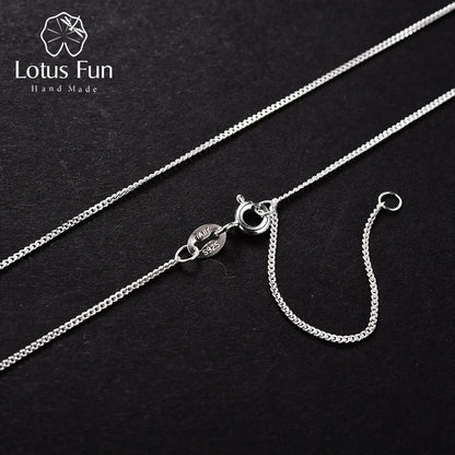 Lotus Fun – collier en argent Sterling 925 véritable, bijoux fins, or 18 carats, chaîne classique facile à assortir, sans pendentif,