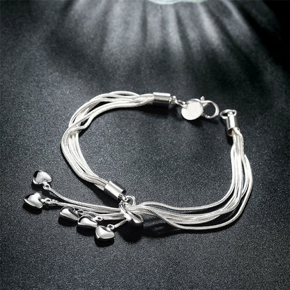 Prix usine ensembles bijoux 925 couleur argent collier Bracelet coeur bijoux ensembles collier Bracelet boucle d'oreille
