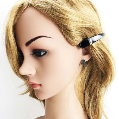Boucles d'oreilles créoles noires à charnière, bijoux fins Vintage européens pour femmes et hommes, cadeau d'hiver en argent Sterling 925 véritable