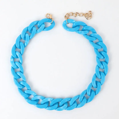 FishSheep-Collier de collier JoChoker en acrylique pour hommes et femmes, Rock Punk, Chunky Curb Optics, Bijoux Boho, 26 couleurs