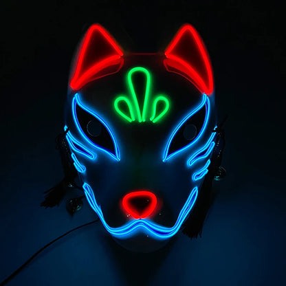 Halloween carnaval fête Costume décoration LED lumineuse masque Halloween masque LED masque éclairer masques de fête pour la fête lumineuse
