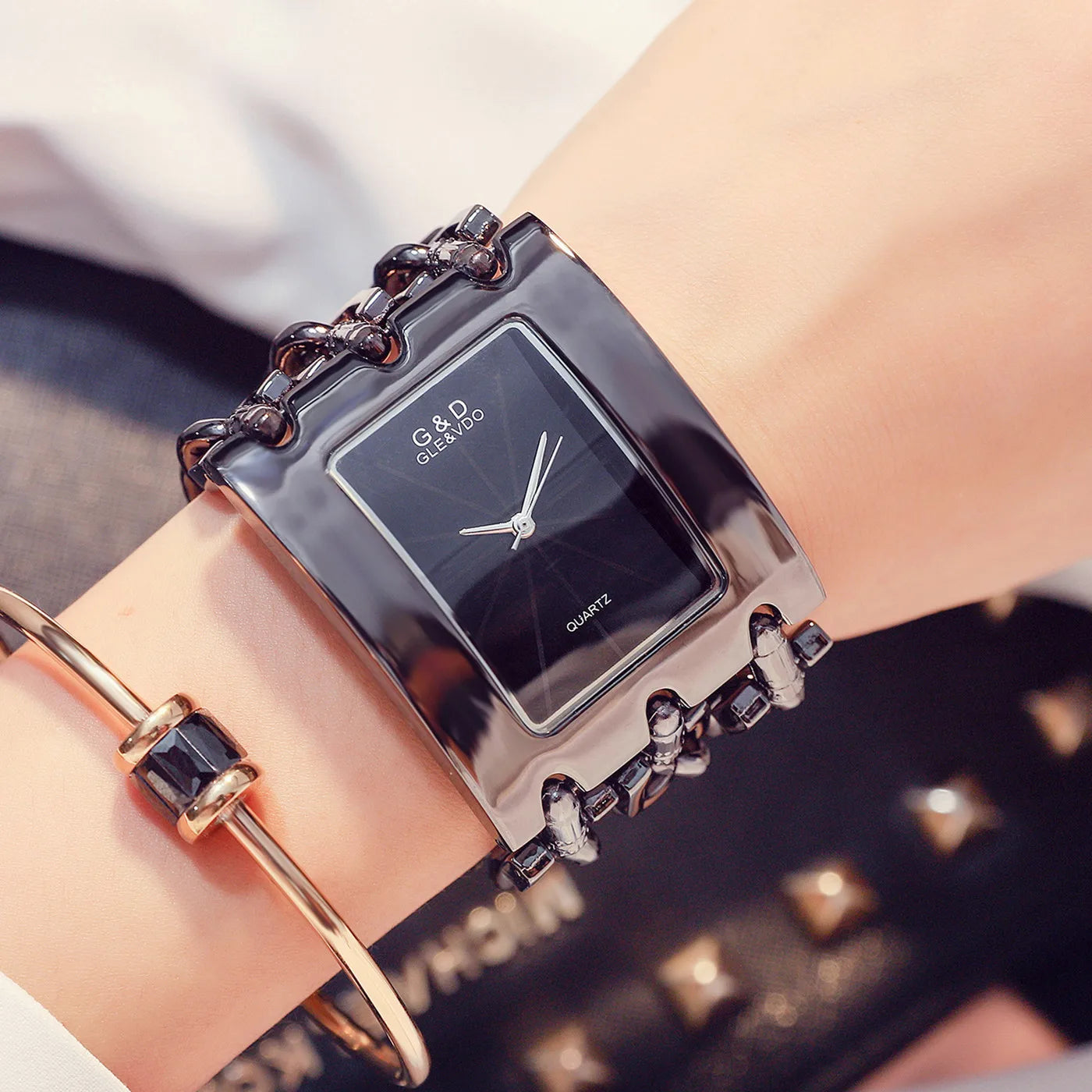 G & D-Montre-bracelet décontractée pour femme, trois JOQuartz,