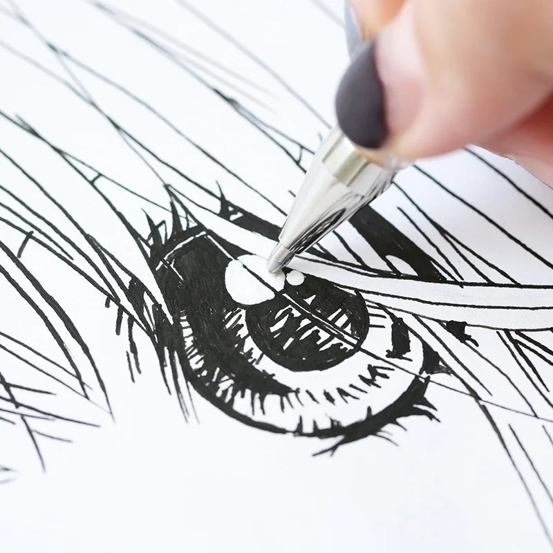 Ensemble de stylos à Gel blanc Premium, 3 pièces, pointe Fine de 0.6mm,