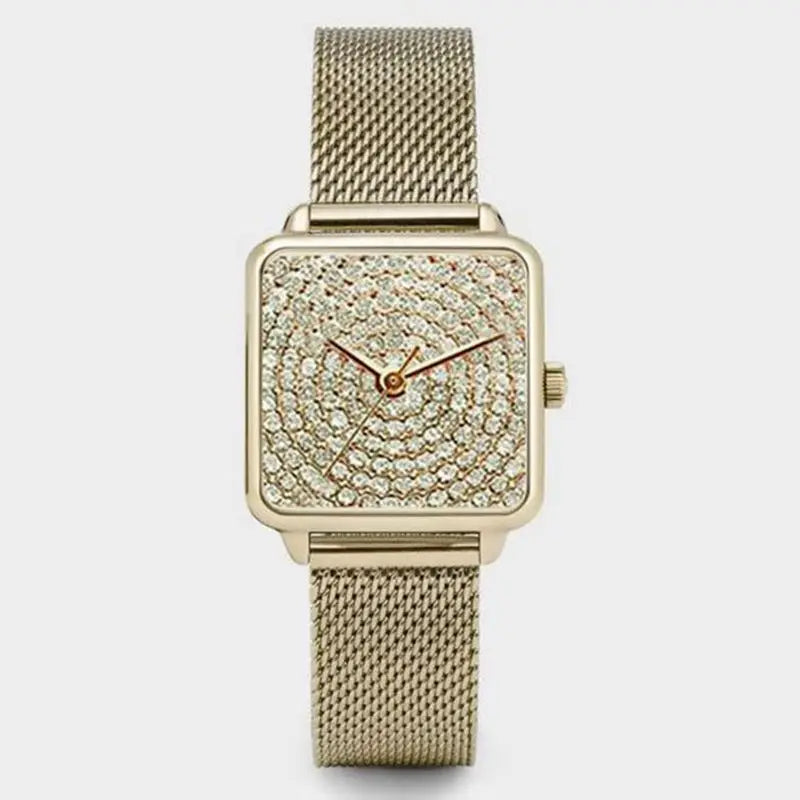 Montre à quartz pour femme, ceinture en acier,
