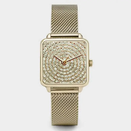 Montre à quartz pour femme, ceinture en acier,