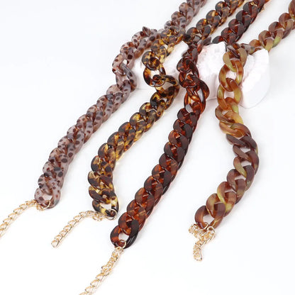 FishSheep-Collier de collier JoChoker en acrylique pour hommes et femmes, Rock Punk, Chunky Curb Optics, Bijoux Boho, 26 couleurs