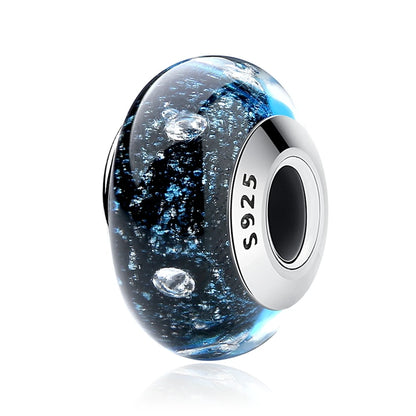 BAMOER 925 en argent Sterling belle fleur rose perles de charme en verre de Murano européen