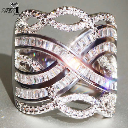 YaYI – bagues de fiançailles et de mariage, bijoux fins, pierres précieuses de qualité supérieure, Moissanite, zircone cubique, couleur argent, cadeaux