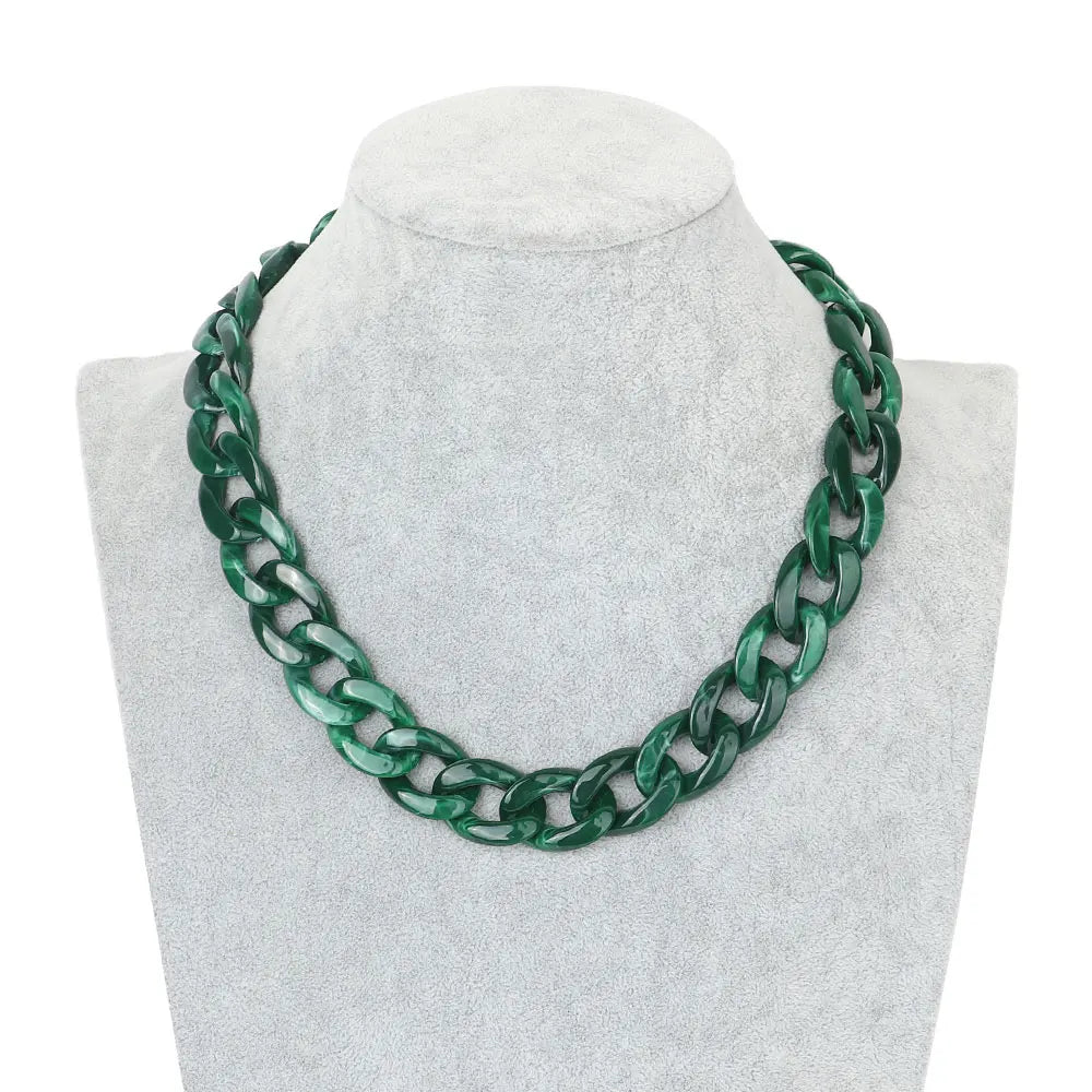 FishSheep-Collier de collier JoChoker en acrylique pour hommes et femmes, Rock Punk, Chunky Curb Optics, Bijoux Boho, 26 couleurs