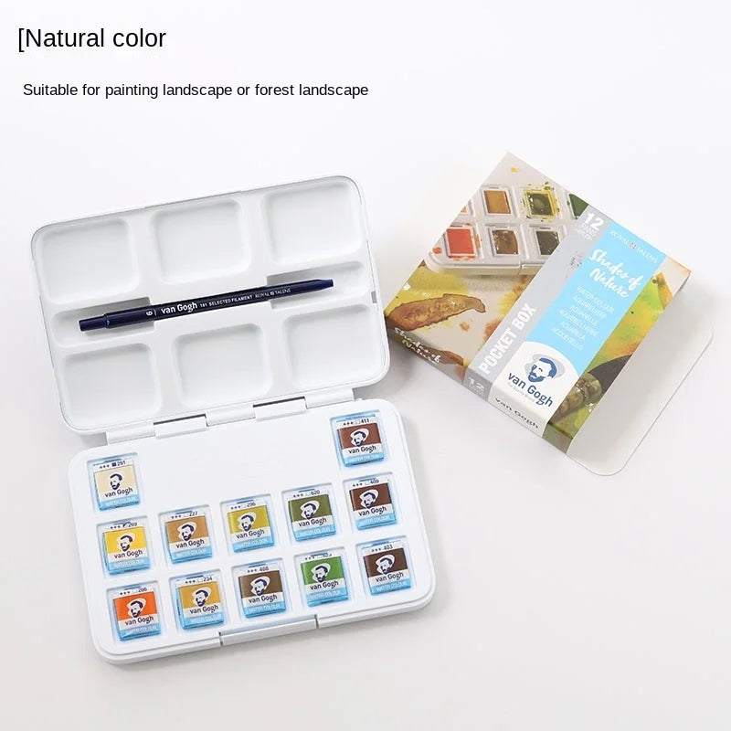 Van Gogh – ensemble de peintures à l'aquarelle, série de couleurs métalliques roses et violettes, fournitures d'art, fournitures scolaires