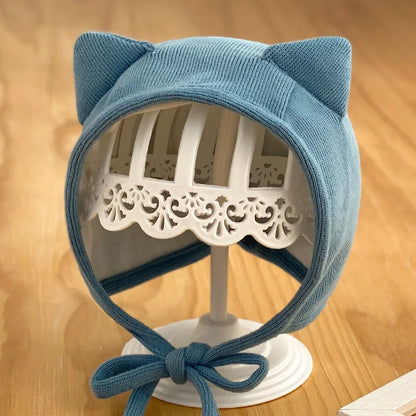 Mignon chat oreille bébé chapeau automne hiver doux bébé garçon fille casquette oreille couleur unie Protection chapeaux nouveau-né Bonnet Bonnet Enfant