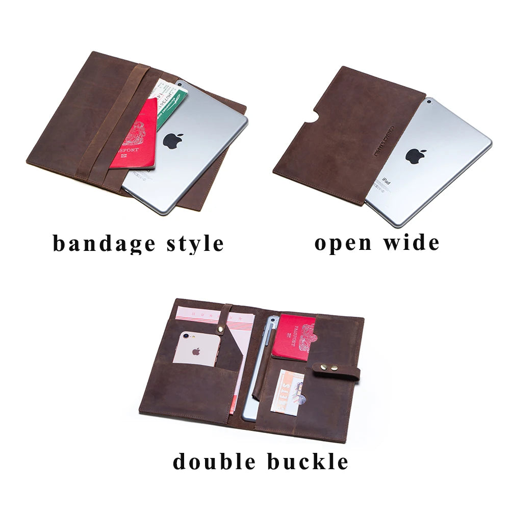 Étui à manches en cuir véritable pour iPad mini