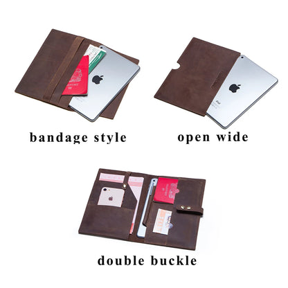 Étui à manches en cuir véritable pour iPad mini