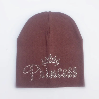 Bonnet de princesse en coton avec diamant pour bébé fille et garçon, casquette pour enfant en bas âge, automne
