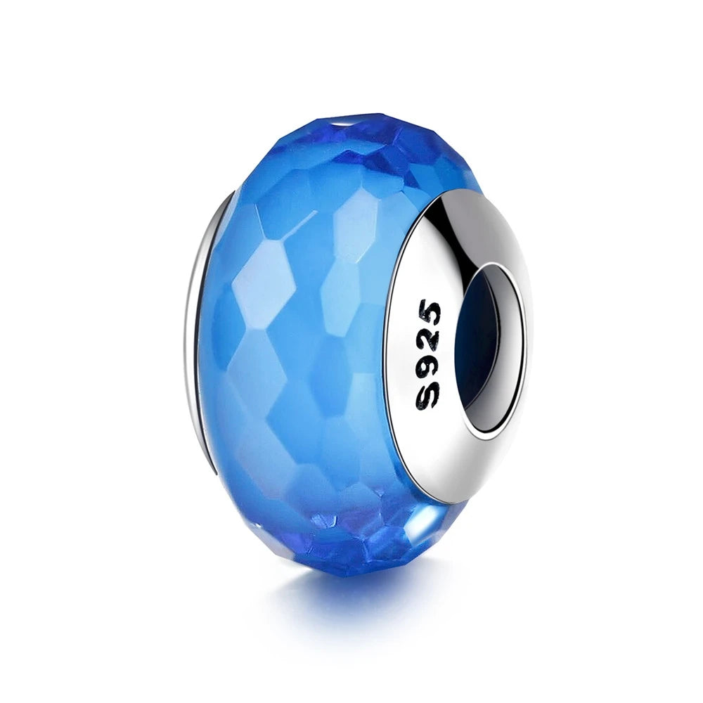 BAMOER 925 en argent Sterling belle fleur rose perles de charme en verre de Murano européen