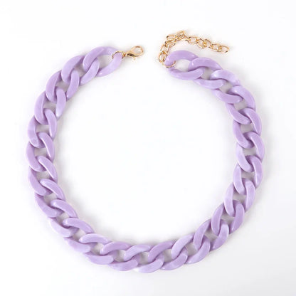 FishSheep-Collier de collier JoChoker en acrylique pour hommes et femmes, Rock Punk, Chunky Curb Optics, Bijoux Boho, 26 couleurs