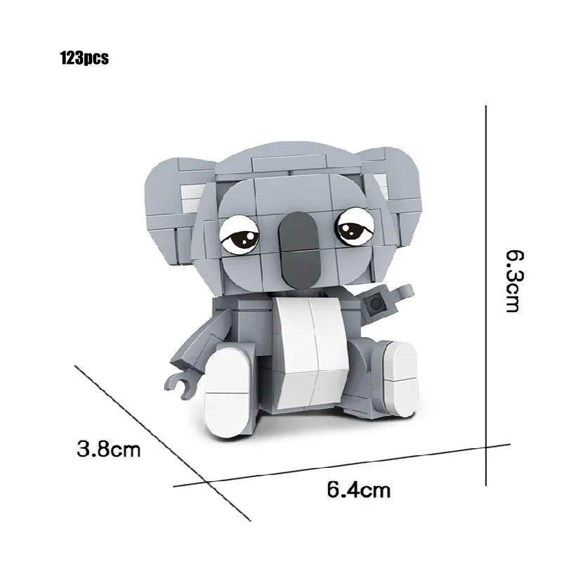 Vente unique créatif 3D Mini Animal bloc ensemble bricolage chien tigre lapin écureuil pingouin hibou Koala vache construction brique jouet pour les enfants