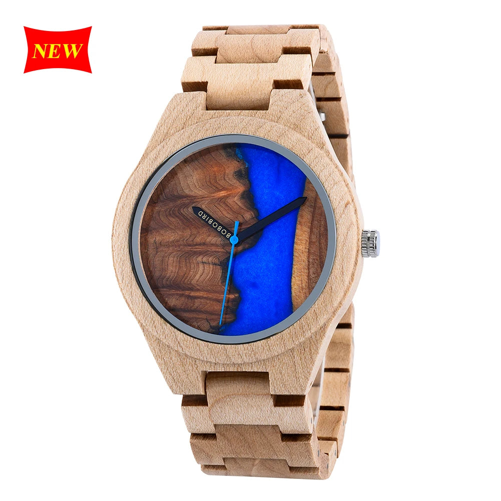 BOBOBIRD-Montre à quartz en bois pour hommes et femmes, bracelet en bois de marque supérieure,
