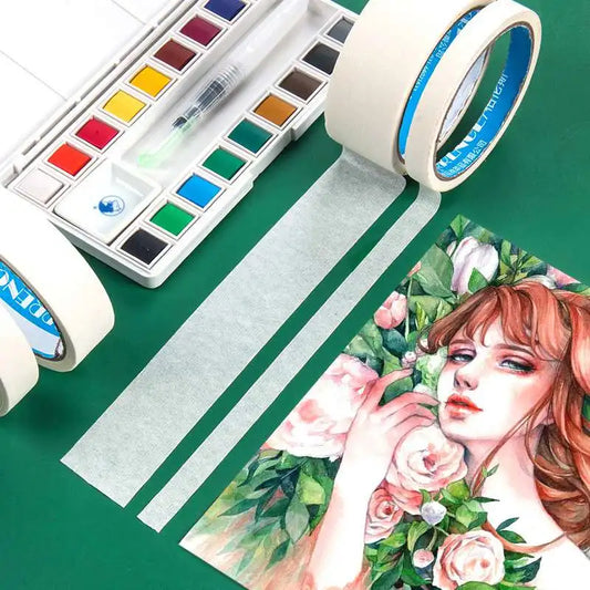 Ruban de masquage aquarelle pour peinture artistique, ruban adhésif texturé, papier inscriptible, couverture Anti-salissure, laisser de colle, outil blanc, fournitures d'art