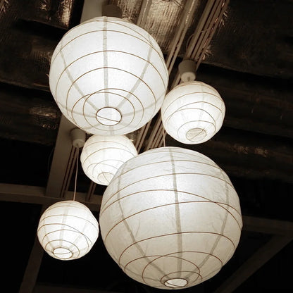 Lanterne LED blanche chaude (6, 8, 10, 12, 14, 16 pouces), 10 pièces/lot, lampions boule de papier chinois pour décoration de fête de mariage