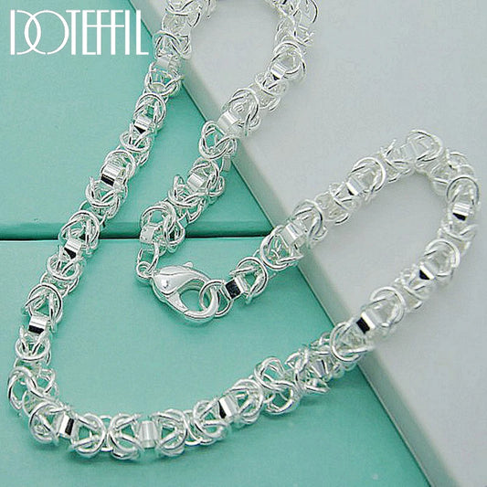 DOTEFFIL 925 argent Sterling 7mm 20 pouces chaîne colliers pour hommes femmes mode déclaration collier bijoux de fête