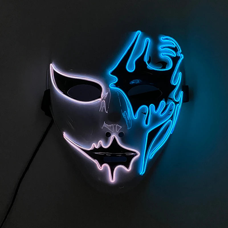 Halloween carnaval fête Costume décoration LED lumineuse masque Halloween masque LED masque éclairer masques de fête pour la fête lumineuse