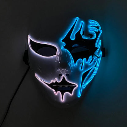 Halloween carnaval fête Costume décoration LED lumineuse masque Halloween masque LED masque éclairer masques de fête pour la fête lumineuse