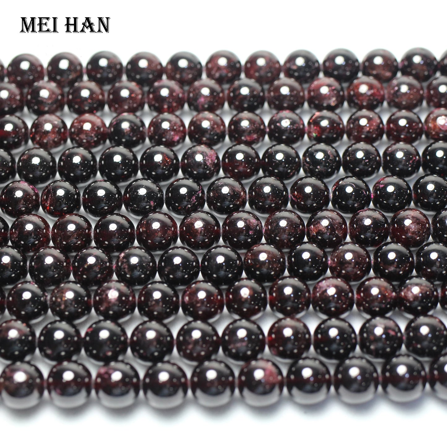 Meihan – perles rondes en grenat rouge naturel, pour bijoux, bracelet, pierre de naissance, symbole d'équilibre de fidélité, cadeau de vacances idéal
