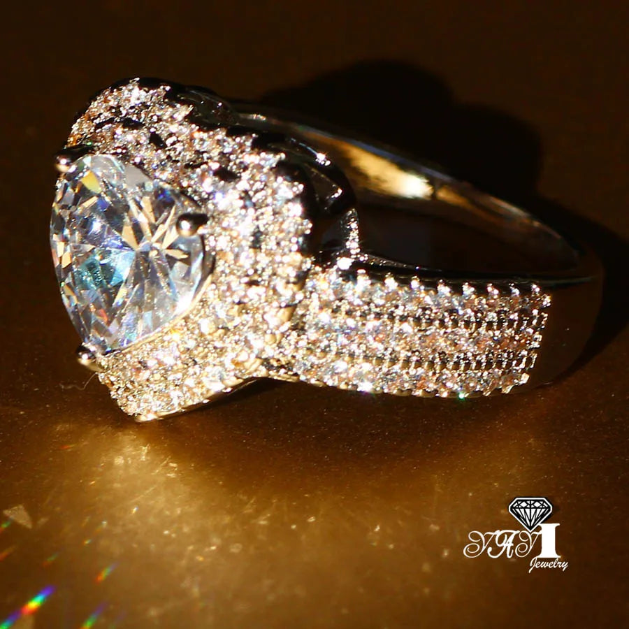 YaYI mode femmes bijoux rose pierre précieuse Zircon CZ couleur argent fiançailles mariage femme anneaux cadeau livraison directe anneaux