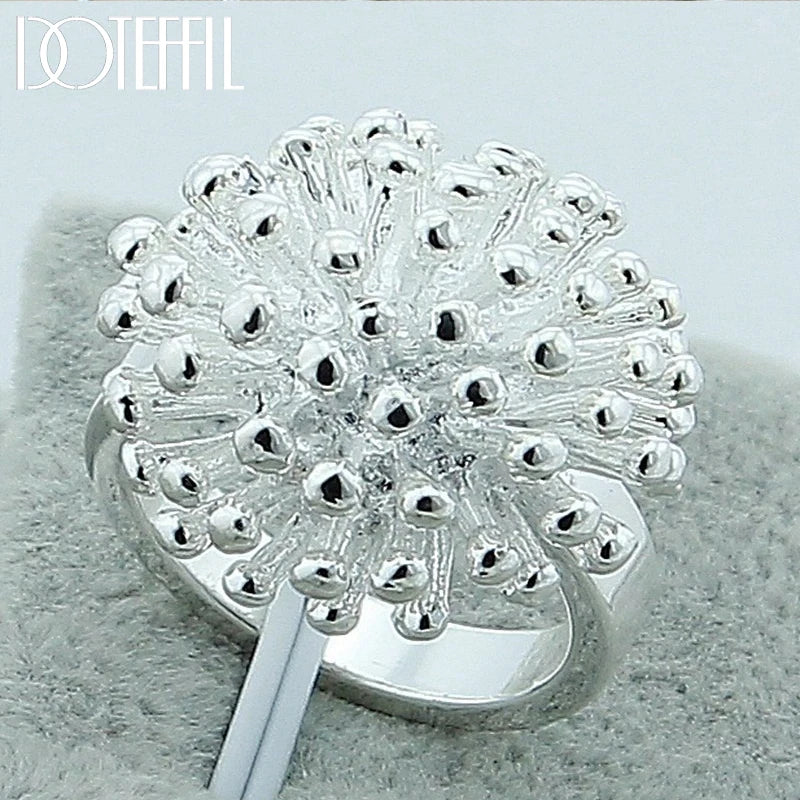 DOTEFFIL 925 en argent Sterling feu d'artifice corail bague femme mode mariage fiançailles bijoux en argent